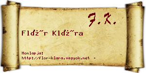 Flór Klára névjegykártya